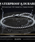 DIY Permanent Bracelet Kit With Ring Shaped Clasp 23 cm Silver Waterproof Durable