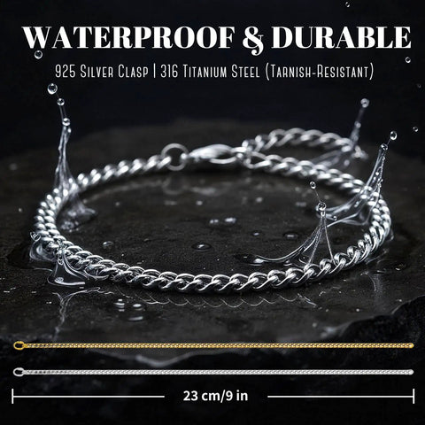 DIY Permanent Bracelet Kit With Ring Shaped Clasp 23 cm Silver Waterproof Durable