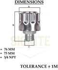 Heavy Duty Hydraulic Breather Cap Three Quarter Inch NPT With 40 Micron Filtration dimensions diagram with 3/4 NPT size