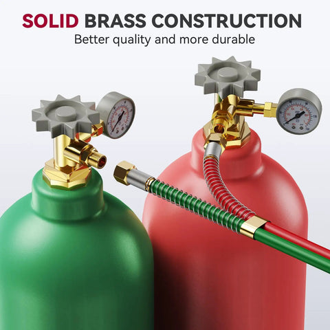 Grade T Heavy Duty Oxygen Acetylene Hose For Welding Torch Use connected to red and green cylinders with brass fittings