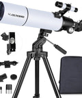 80mm Aperture 600mm Refractor Telescope With AZ Mount For Adults And Kids Beginners Portable Astronomy Kit Includes Backpack
