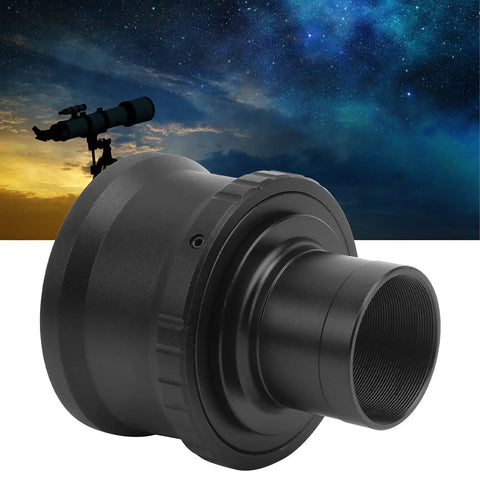 1.25 Inch Telescope T Mount Ring Adapter For E Mount Mirrorless Cameras Aluminum Alloy with telescope under starry sky