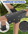 Beefed Up Heavy Duty 4 Way Slanted Roof Pergola Bracket Set 15 Degree Wall Mount Kit Powder Coated 4x4 Inch Brackets