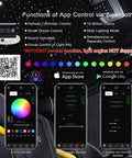 16W Fiber Optic Starlight Headliner Kit With 450 Fiber Strands Of 0.75mm, 9.8ft Long, Bluetooth app control overview