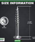 Pocket Screws No 8 One And A Quarter Inch Zinc Plated Square Drive Washer Head for woodworking and DIY projects size info
