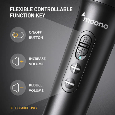 Dual USB And XLR Dynamic Podcast Mic Kit With Volume Control Shock Mount And Pop Filter USB mode with flexible function key