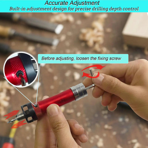 Close-up of adjustable depth stop on Heavy Duty Eight Piece Countersink Drill Bit Set Featuring Adjustable Depth Stops And No Sweat Quick Swap Hex Shank.
