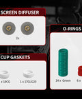Beast Pro-Grade TIG Welding Accessories Kit, 71 Pieces with screen diffusers, cup gaskets, green and red O-rings visible.
