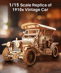 3D Wooden Puzzle Car Kit For Adults And Teens One To Fifteen Scale Vintage 1910s Classic Car Model To Build At Home 298 Pieces Wood Craft Hobby Gift With Realistic Details And Collectible Finish For Car Lovers
