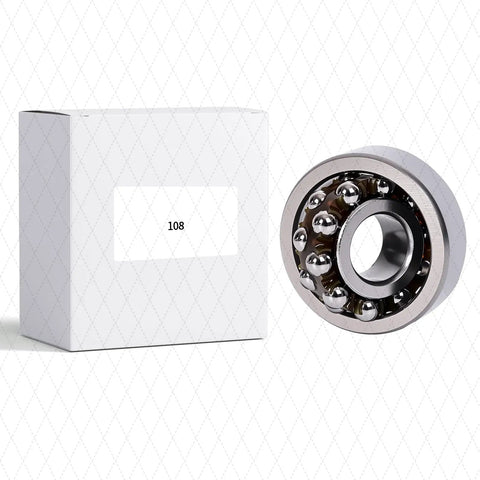 8x22x7mm Self Aligning Ball Bearings Set For Motors And Conveyors, Low Noise, High Speed, Misalignment Compensation, Chrome Steel Construction For Tough Industrial Use Boss Grade Reliability. Chrome steel bearing with box