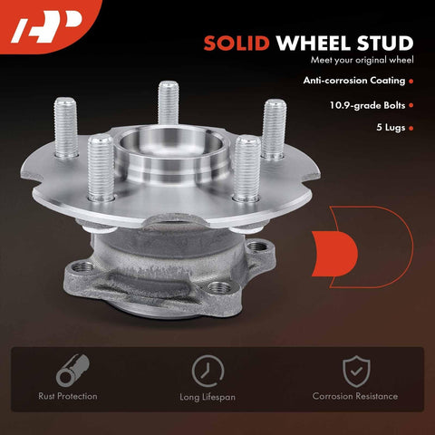 Two Pack Rear Wheel Bearing And Hub Assembly With Five Lug For Your Toyota RAV4 and Lexus NX, showing five lug design