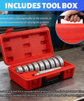 Car Bearing Press Kit With 9 Size Adapters And Seal Driver For Damage Free Wheel Bearing Installations in red carry case