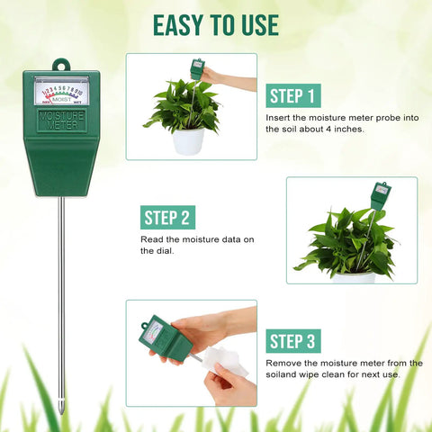 Steps to use Six Pack Digital Soil Moisture Meters With Long Probes No Battery Required For Indoor Outdoor Garden Lawn Farm Plant Care