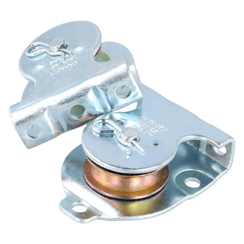 8 Pack Wall Mounted Pulleys Kit For Lifting And Hauling - 1.5 Inch Single Iron Pulley, Galvanized Steel, Directional Design, Fits Three Eighths Inch Wire Rope, Zinc Plated, Heavy Duty, Easy Install, Durable wall mount pulley pair