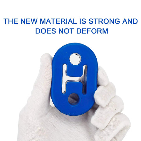 Hand holding a blue Beefed-Up EPDM Exhaust Hangers For Muffler Bushing Insulator with 12mm holes
