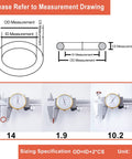 Measurement guide for High Temp Silicone O Ring Kit With Ten Size Assortment For Leak Proof Seals And Sealing Gaskets