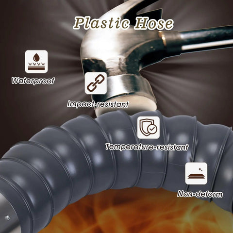 Tough As Nails Flexible Welding Smoke Extract Arm Kit with Stainless Steel Hood showing robust plastic hose details.
