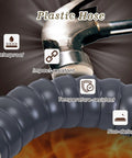Slick White Flexible Fume Extractor Hose With Articulated Hood 6.5 Feet Long showing waterproof, impact-resistant, temperature-resistant features.