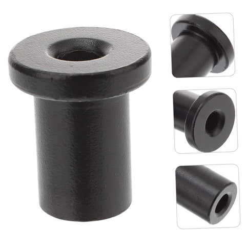 Five Piece Barn Door Track Spacers Set For Sliding Hardware Durable Replacement Connectors in black steel, side view.