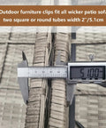 Caliper measuring wicker sofa for 12 Pack Outdoor Patio Furniture Clips For Wicker Sectionals And Sofas Keeps Your Lounge Set From Slipping