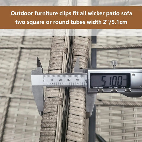 Caliper measuring wicker sofa for 12 Pack Outdoor Patio Furniture Clips For Wicker Sectionals And Sofas Keeps Your Lounge Set From Slipping