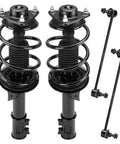 Hyundai Sonata Front Strut And Sway Bar Link Set For 2011 GLS Limited 2.4L, Pair Coil Spring Shock Absorbers, Built Before 07 22 2010