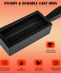 Cast iron loaf ingot mold with handle, black, for melting metals