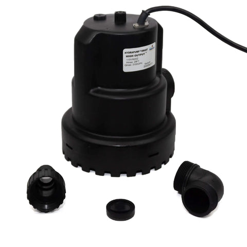 HydraPump Smart High Output Submersible Pump With HydraDetect Auto Operation for Pool Covers and Home Water Removal Portable