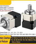 Tough As Nails Helical Gear Reducer Box For Nema 17 23 34 Stepper And 40 To 180 Mm Flange Servo Motors featuring L1 and L2 speed ratios.
