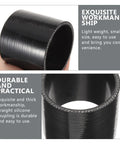 Rock Solid Black 3 Inch Silicone Hose Coupler Fitting For Hydraulic Equipment Replacement Jobs close-up of straight connector