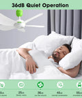 17 Inch USB Ceiling Fan For Camping And Outdoor Use Portable Tent Gazebo RV Cruise With On Off Button And 13.2 Foot Cord Five Blade Design Lightweight Air Circulator For Power Bank Or Laptop installed in bedroom