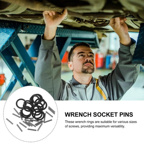 Heavy Duty Rubber Retaining Rings And Fastener Pins For Electric Wrench Socket Replacement 50 Set used for various screws.