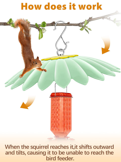 Squirrel on 10.5 Inch Hummingbird Feeder Shade Dome Cover Rain Guard Weather Shield For Bird Feeders Umbrella Roof Squirrel Baffle