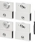 4-Pack Ultra-Slick Shower Door Rollers Replacement Kit includes top bracket assembly and screwdriver for easy installation.