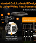 LED Parking Lot Light 200W 30,000 Lumens 5000K Street Light With Dusk To Dawn Photocell, easy install diagram