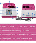 Pro Grade Workhorse Dental Lab Digital High Speed Amalgamator diagram showing components like LCD display and power wire.