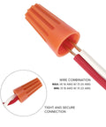 Orange Electrical Wire Connector Screw Terminal Kit 500 Pack Cone Shaped No Fuss Twist On UL Listed RoHS Compliant