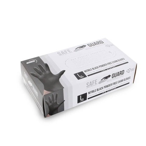 Nitrile Disposable Gloves Extra Large Black Powder Free Industrial Grade Latex Free Dispenser Pack 100 Count Box