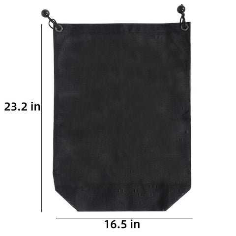 Heavy Duty UTV Trash Sack Durable PVC Mesh Garbage Bag For Trailside Cleanup, black, 23.2 in by 16.5 in size.