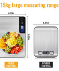 33 Pound Digital Kitchen Scale With Large 9 Inch Weighing Platform, Touch Control, LCD Display compared with smaller scale