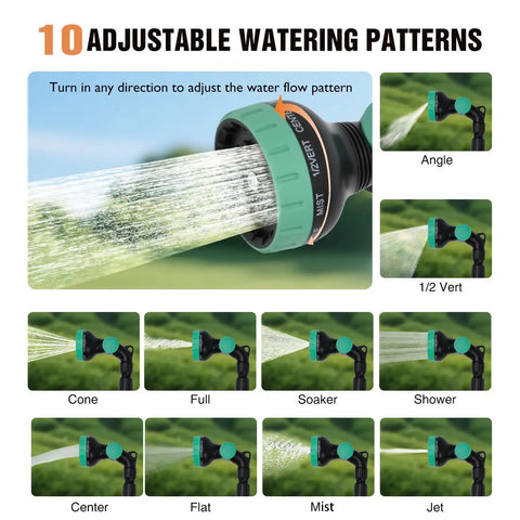 Adjustable Watering Wand For Garden Hose 36 To 54 Inches With 10 Spray Patterns And Pivoting Head Thumb Flow Control Nozzle