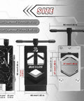 Adjustable Bike Saw Guide for Forks, Steerers, Seat Posts and Tubes, dimensions shown for easy tube cutting at home.