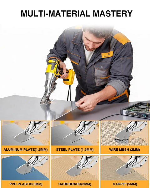 Cordless Metal Shear For DeWalt 20V Max Tool Only No Battery Included 14 Gauge Cutting Multi Material in use on metal sheet