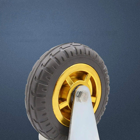 Heavy Duty Swivel Caster Wheels With Silent Rubber Treads For Slick Furniture Gliding And Serious Cart Hauling No Fuss Top Shelf Replacement Set Of Four close-up of rubber tread wheel and galvanized steel mount.