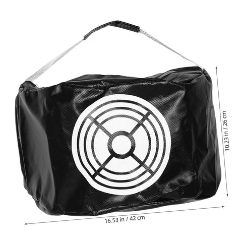 Golf Swing Trainer Bag Impact Hitting Bag For Indoor And Outdoor Practice, compact design shown with dimensions