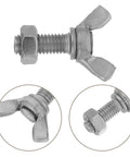 Six Sets M8 Stainless Wing Bolt And Hex Nut Kit For Furniture Assembly And Display Racks With Easy One Handed Clamping Thumb Screws And Wing Nuts For Quick And Smooth Tightening Everyday, M8 stainless wing bolt with hex nut