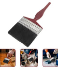 All Purpose Paint Brush Set For Walls Ceilings Furniture Decks And Wood Fences with large flat and angled brushes in use
