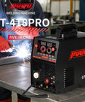 5 In 1 Plasma Cutter And Welder Combo Dual Voltage 110V 220V For MIG Flux Core MIG TIG Stick Cutting Aluminum Ready DIY Friendly Portable Machine in use on metal