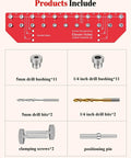 11 Hole Shelf Pin Jig For Cabinets And Wardrobes, Adjustable Shelf Hole Jig With One Quarter Inch And Five Mm Drill Bits kit