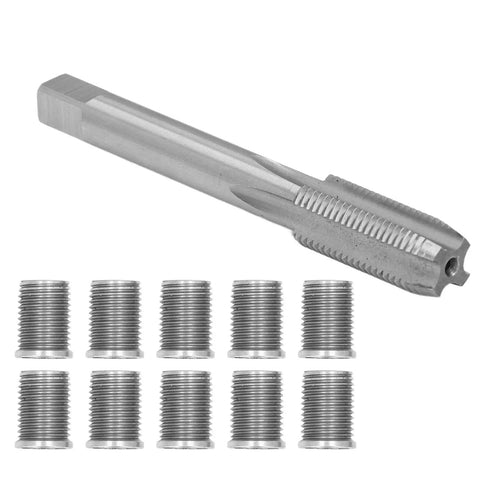 Top Grade M10x1.25 Thread Repair Tool Kit With Stainless Steel Tap And Inserts For Quick Engine Fixes Generators And Gas Pumps No More Replacing Parts, tap and inserts